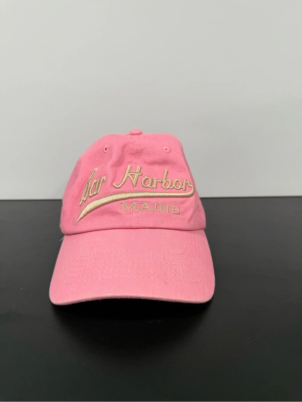 Pink Harbors Maine Embroidered Baseball Cap